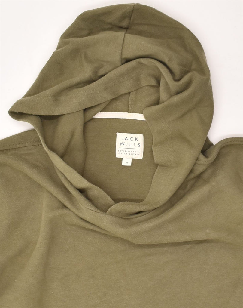 JACK WILLS Mens Graphic Hoodie Jumper Medium Khaki Colourblock Cotton | Vintage Jack Wills | Thrift | Second-Hand Jack Wills | Used Clothing | Messina Hembry 