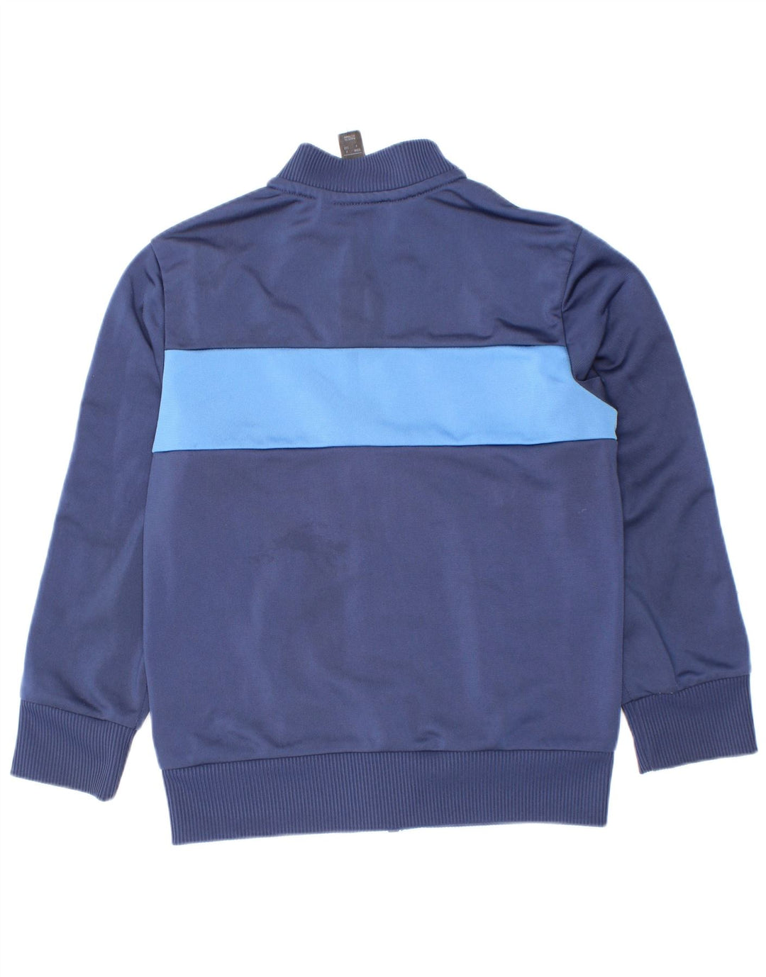 Adidas Boys Tracksuit Top Jacket 5-6 Years Navy Blue Colourblock Polyester