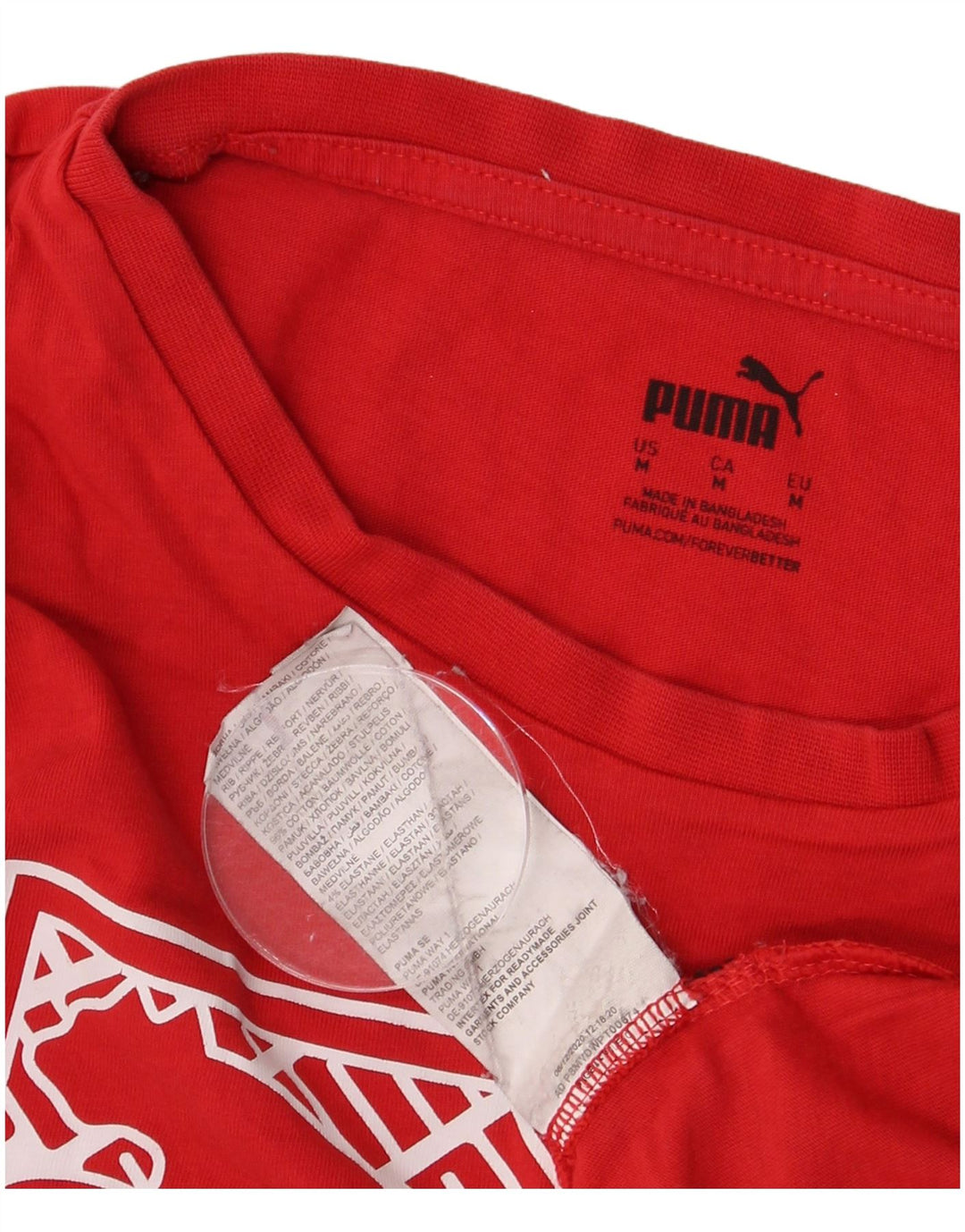 Puma Mens Graphic T-Shirt Top Medium Red Cotton