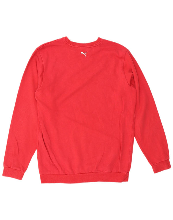 PUMA Boys Graphic Sweatshirt Jumper 15-16 Years Red Cotton