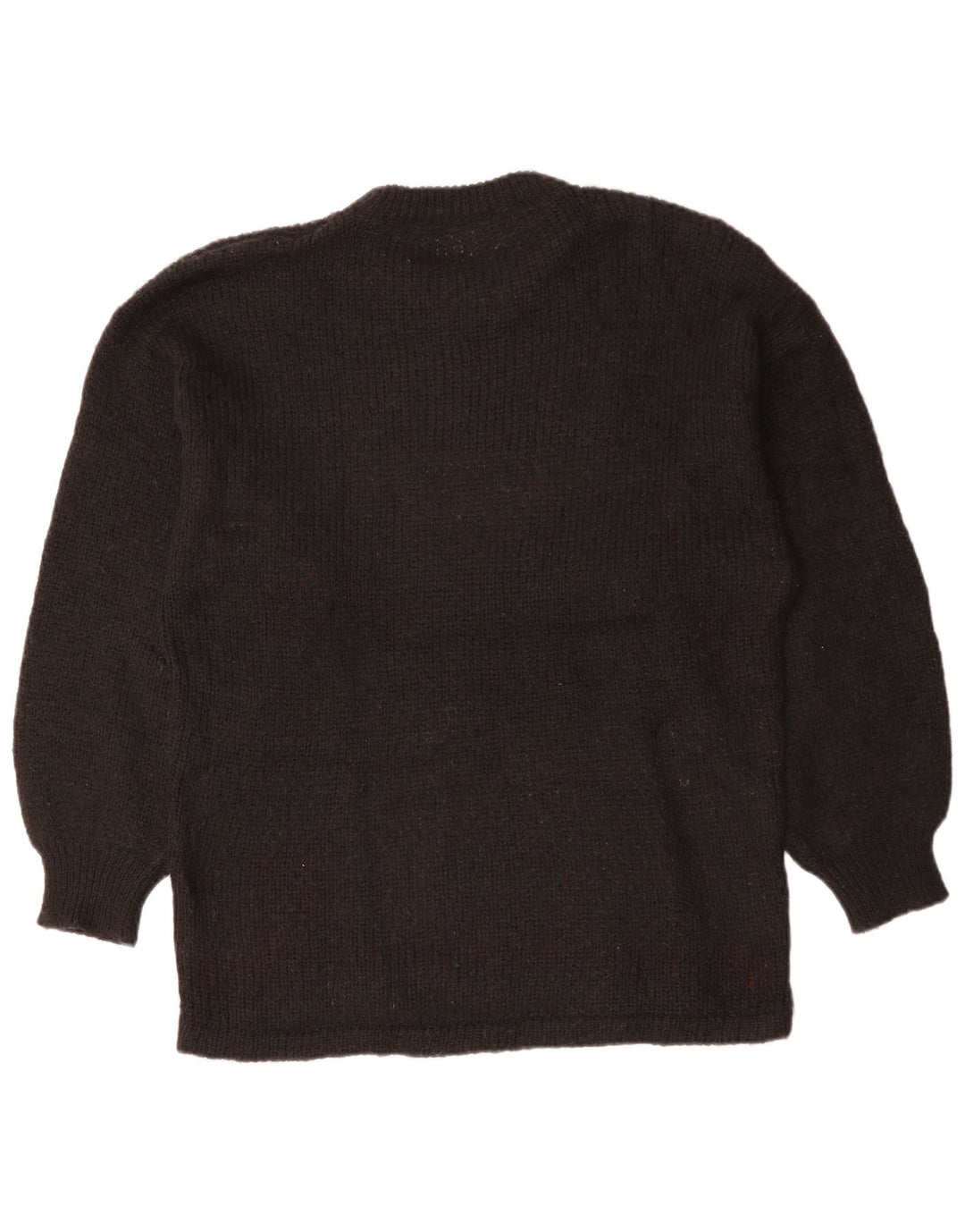 VINTAGE Womens Longline Crew Neck Jumper Sweater UK 18 XL Black