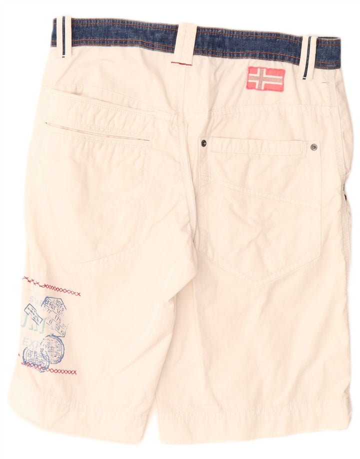 Napapijri Mens Graphic Cargo Shorts IT 46 Small W30 White