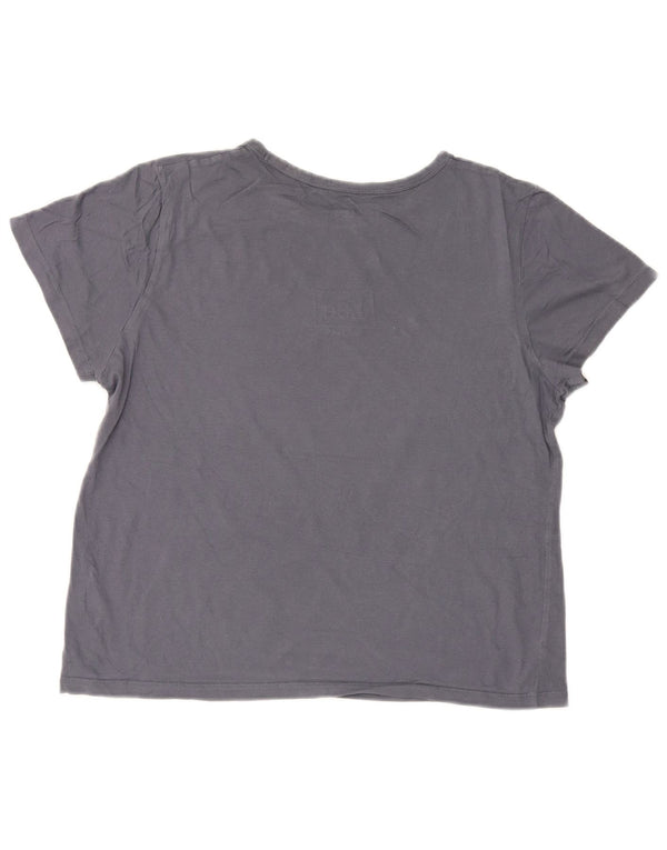 Lee Womens Slim Fit Graphic T-Shirt Top UK 18 XL Grey Cotton