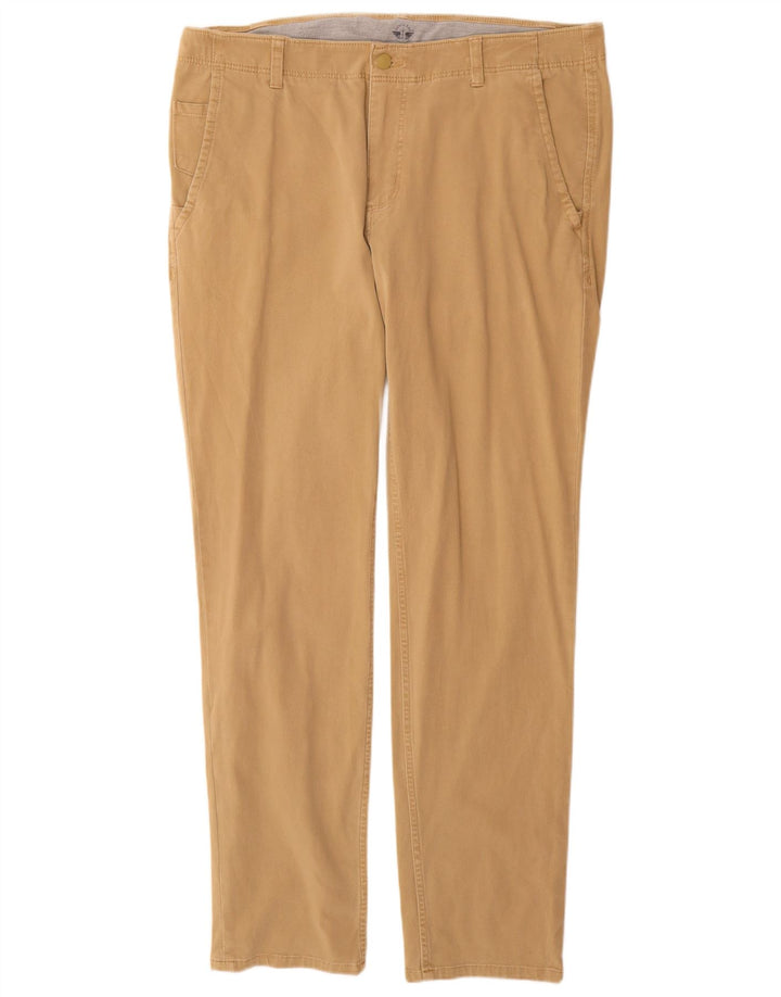 DOCKERS Mens Slim Chino Trousers W36 L32 Beige Cotton