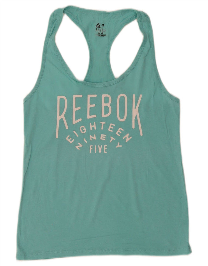 Reebok Womens Graphic Vest Top UK 12/14 Medium Turquoise