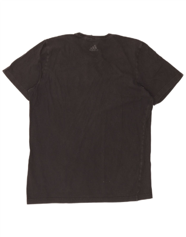 ADIDAS Mens Graphic T-Shirt Top Large Black Cotton