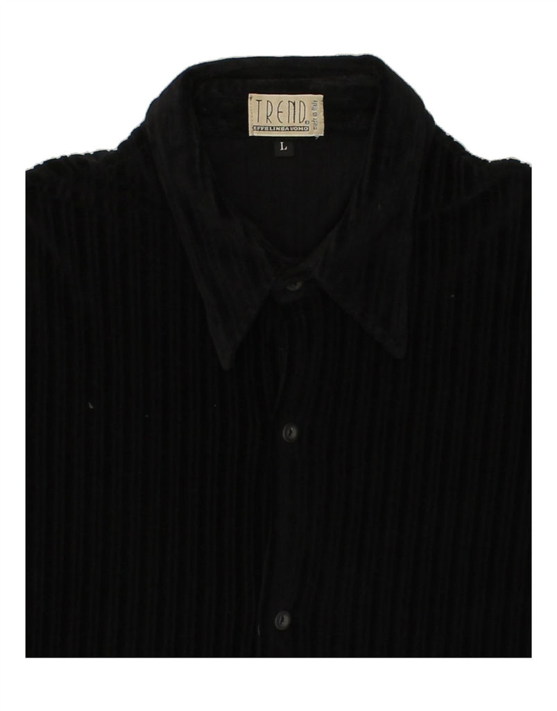 TREND Mens Slim Shirt Large Black | Vintage Trend | Thrift | Second-Hand Trend | Used Clothing | Messina Hembry 