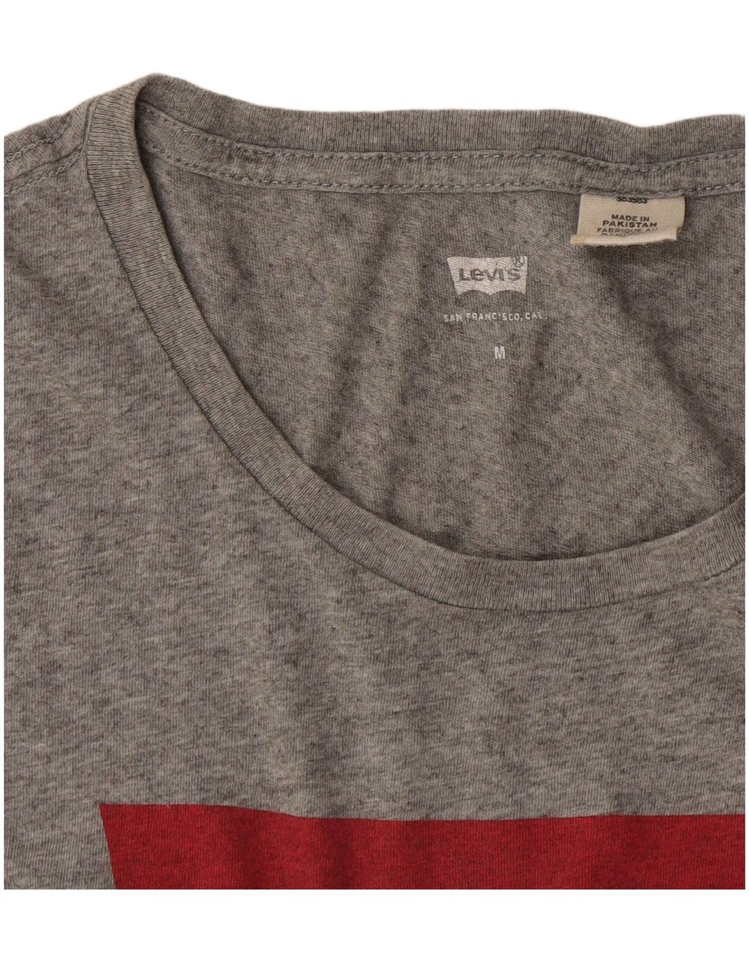 Levi's Womens Graphic T-Shirt Top UK 14 Medium Grey Flecked