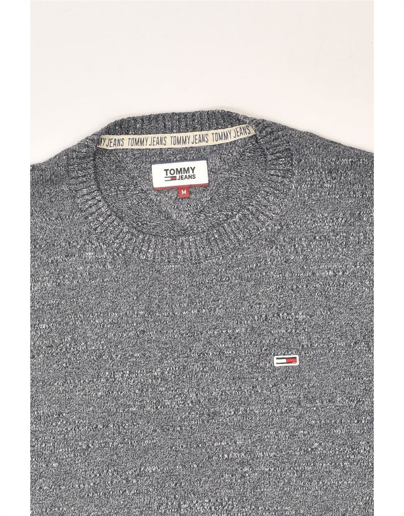 TOMMY HILFIGER Mens Crew Neck Jumper Sweater Medium Grey Cotton | Vintage Tommy Hilfiger | Thrift | Second-Hand Tommy Hilfiger | Used Clothing | Messina Hembry 