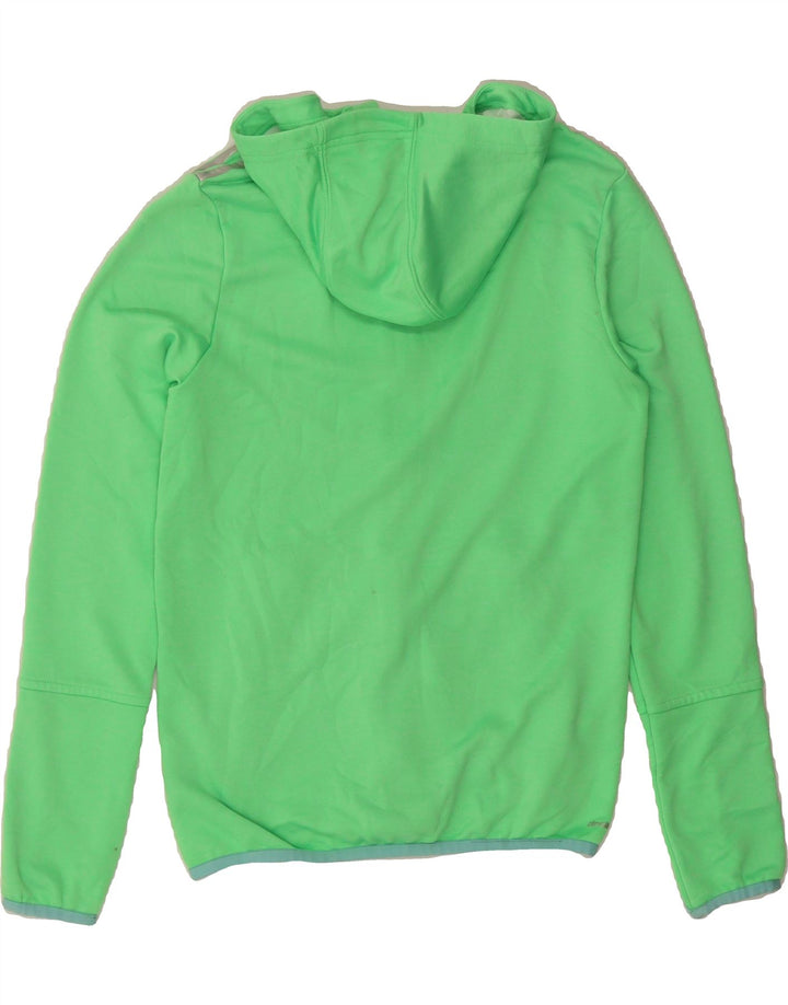 ADIDAS Womens Climalite Zip Hoodie Sweater UK 14 Medium Green Polyester Vintage Adidas and Second-Hand Adidas from Messina Hembry 