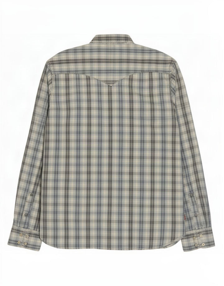 Levi's Mens Shirt Large Blue Check Cotton