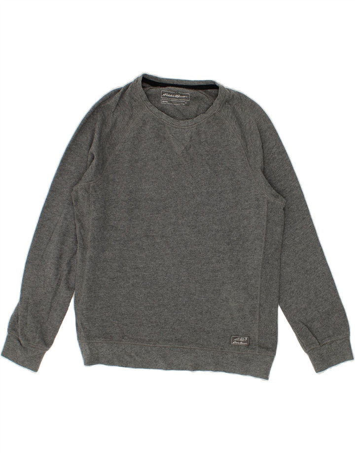 EDDIE BAUER Mens Sweatshirt Jumper Medium Grey Cotton Vintage Eddie Bauer and Second-Hand Eddie Bauer from Messina Hembry 
