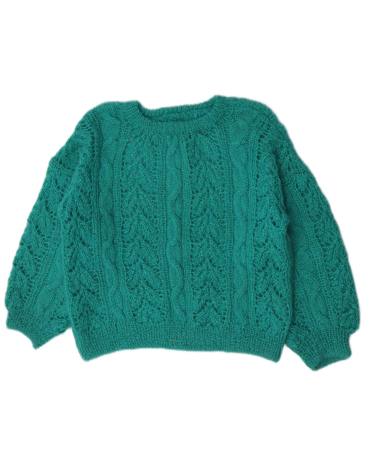 Vintage Womens Crew Neck Jumper Sweater UK 14 Medium Green