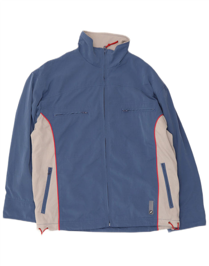 Lotto Mens Tracksuit Top Jacket Medium Blue Colourblock Polyester