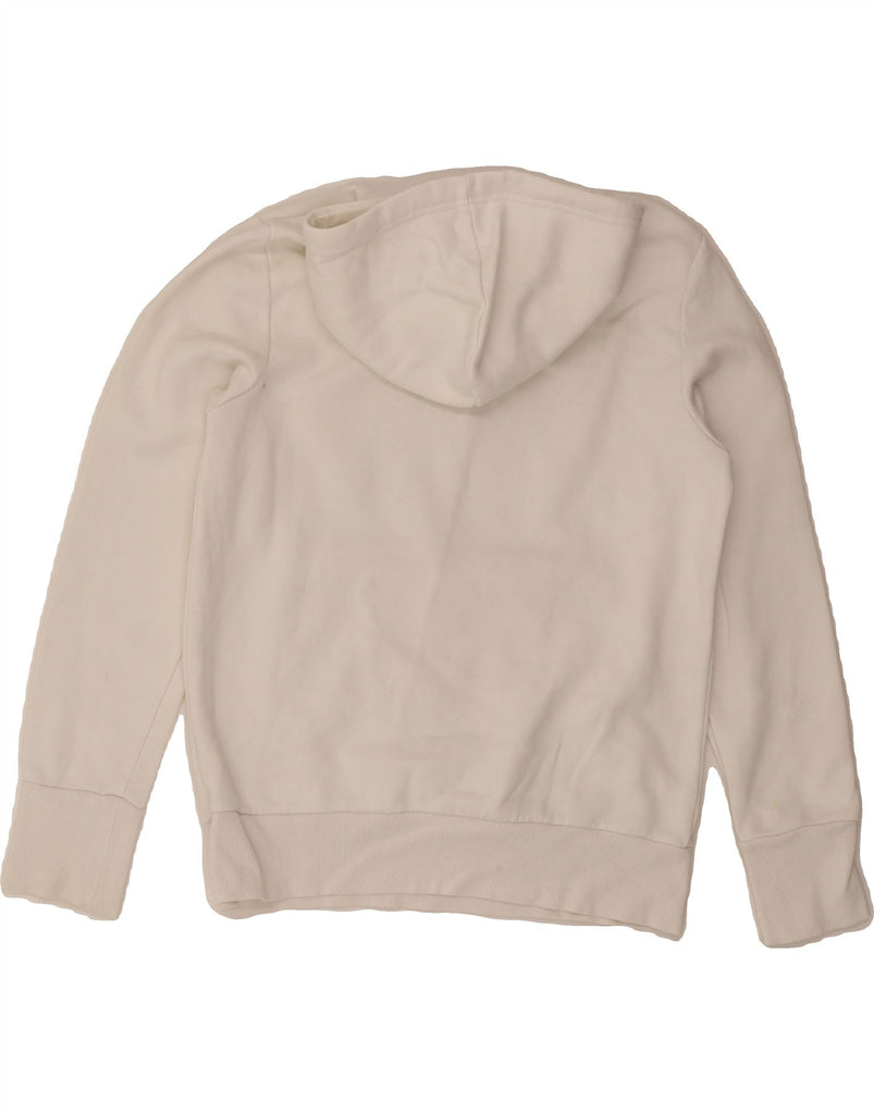 ADIDAS Womens Graphic Hoodie Jumper UK 12/14 Medium White Cotton Vintage Adidas and Second-Hand Adidas from Messina Hembry 