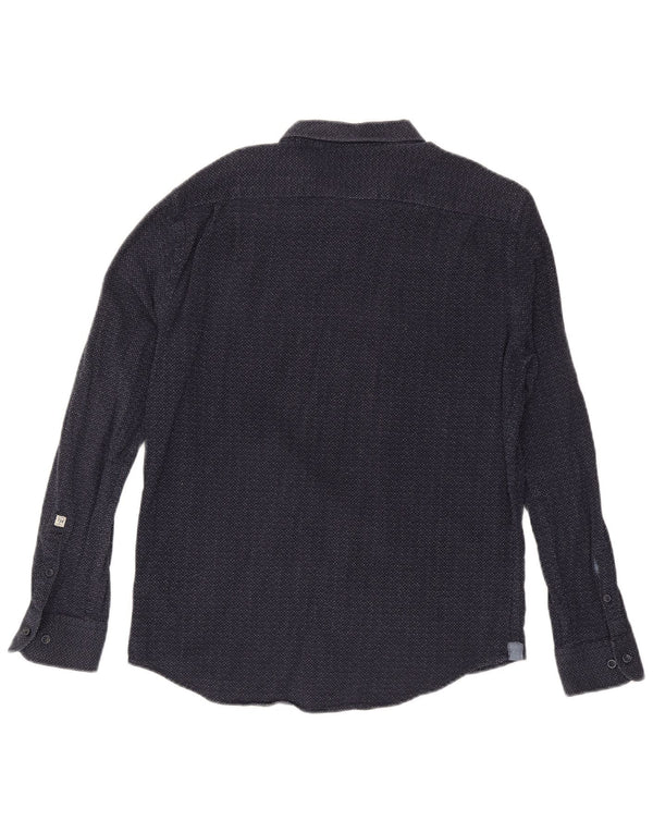 PEPE Jeans Mens Shirt XL Navy Blue Spotted Cotton