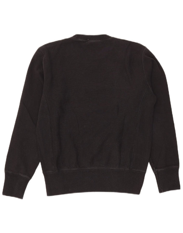 Champion Mens Reverse Weave Graphic Sweatshirt Jumper Medium Black Cotton