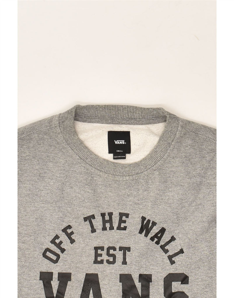 VANS Mens Graphic Sweatshirt Jumper Small Grey Cotton | Vintage Vans | Thrift | Second-Hand Vans | Used Clothing | Messina Hembry 