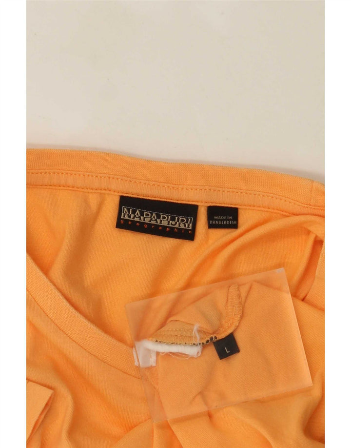 NAPAPIJRI Mens Geographic T-Shirt Top Large Orange