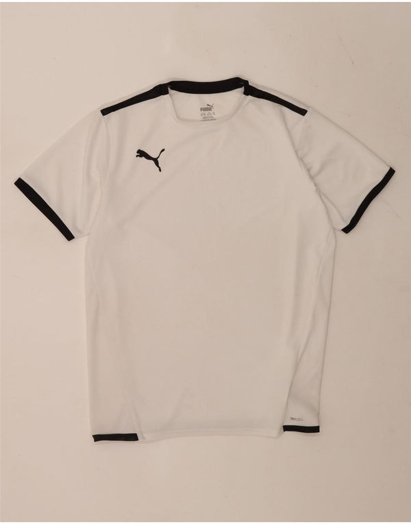 Puma Boys T-Shirt Top 15-16 Years White Colourblock Polyester