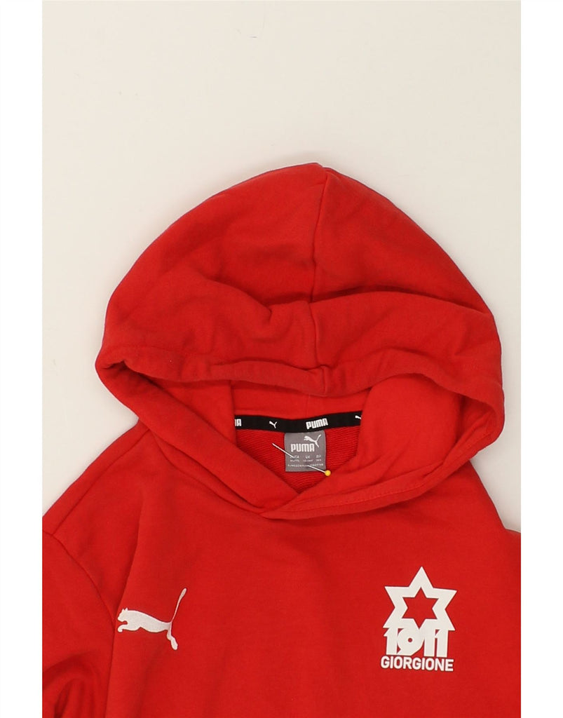 PUMA Boys Graphic Hoodie Jumper 13-14 Years Red Cotton | Vintage Puma | Thrift | Second-Hand Puma | Used Clothing | Messina Hembry 