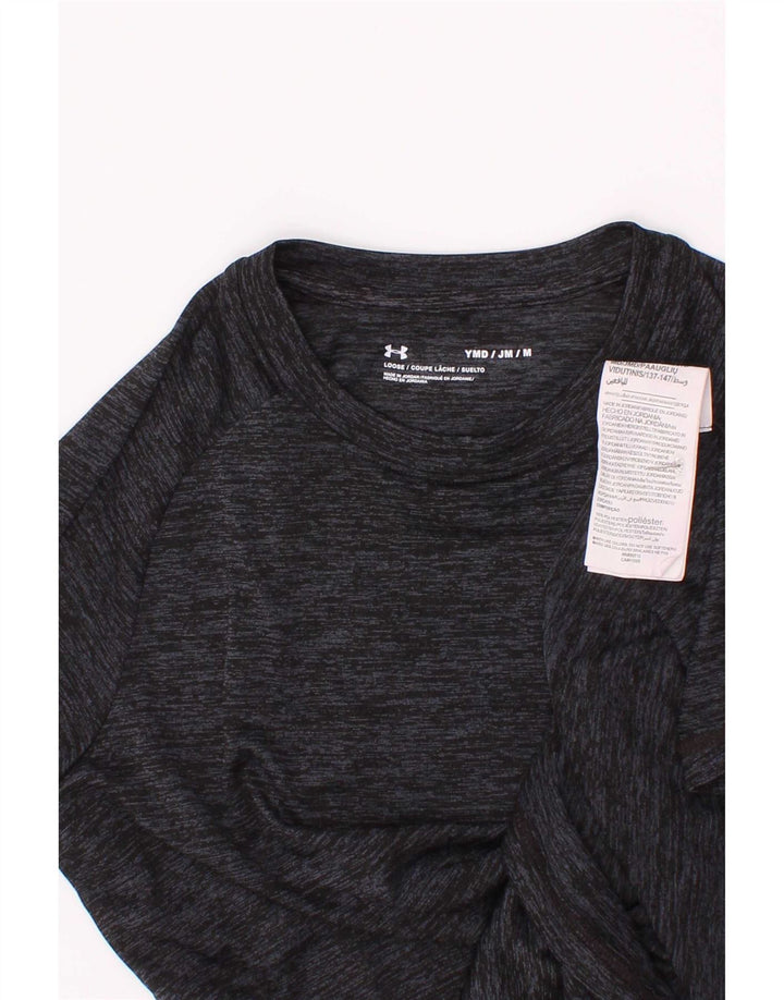 Under Armour Boys T-Shirt Top 9-10 Years Medium Grey Flecked Polyester