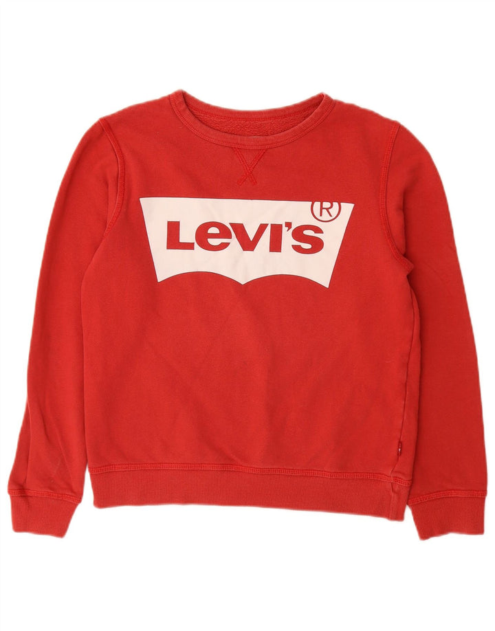 LEVI'S Boys Graphic Sweatshirt Jumper 13-14 Years Red Cotton