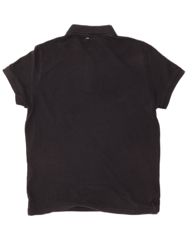 Armani Jeans Mens Custom Fit Polo Shirt Medium Black Cotton