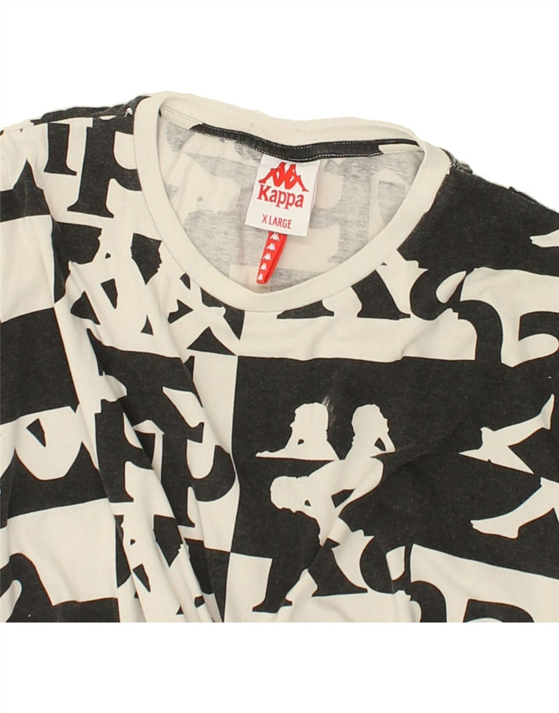 KAPPA Mens Abstract Pattern Graphic T-Shirt Top XL Black | Vintage Kappa | Thrift | Second-Hand Kappa | Used Clothing | Messina Hembry 