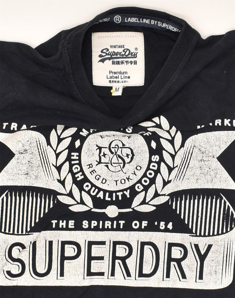 SUPERDRY Mens Premium Graphic T-Shirt Top Medium Navy Blue Cotton | Vintage Superdry | Thrift | Second-Hand Superdry | Used Clothing | Messina Hembry 