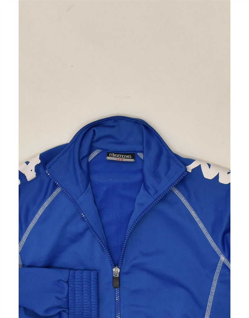 KAPPA Boys Graphic Tracksuit Top Jacket 7-8 Years Blue Polyester | Vintage Kappa | Thrift | Second-Hand Kappa | Used Clothing | Messina Hembry 