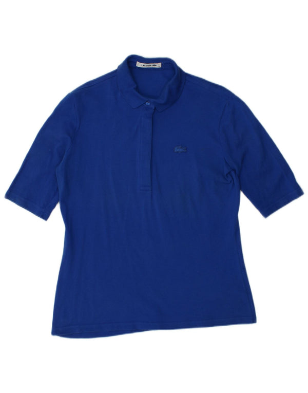 LACOSTE Womens Polo Shirt Size 40 Medium Blue Cotton