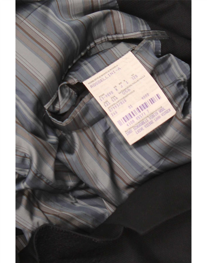 Hugo Boss Mens 3 Button Blazer Jacket EU 56 3XL Black Virgin Wool