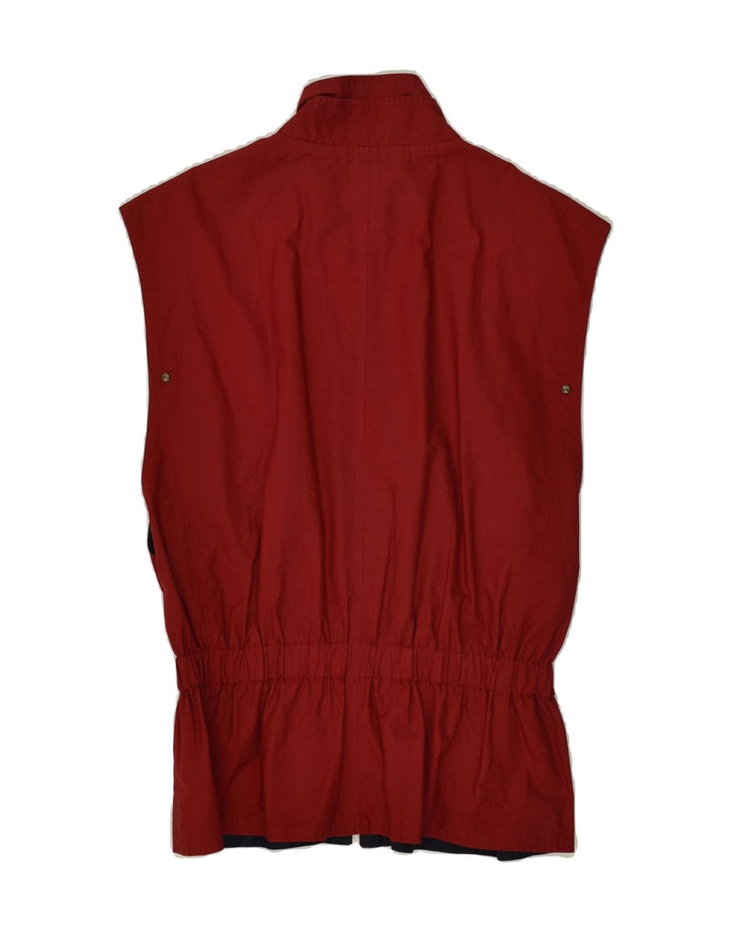 VINTAGE Womens Reversible Gilet IT 42 Medium Burgundy Cotton | Vintage Vintage | Thrift | Second-Hand Vintage | Used Clothing | Messina Hembry 