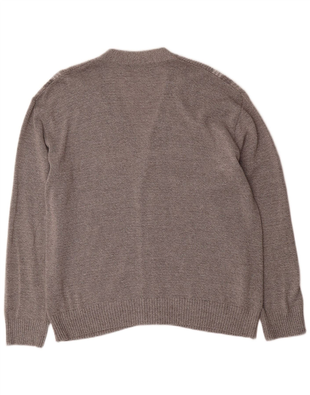 Senator Mens Cardigan Sweater IT 52 Large Grey Striped Cotton