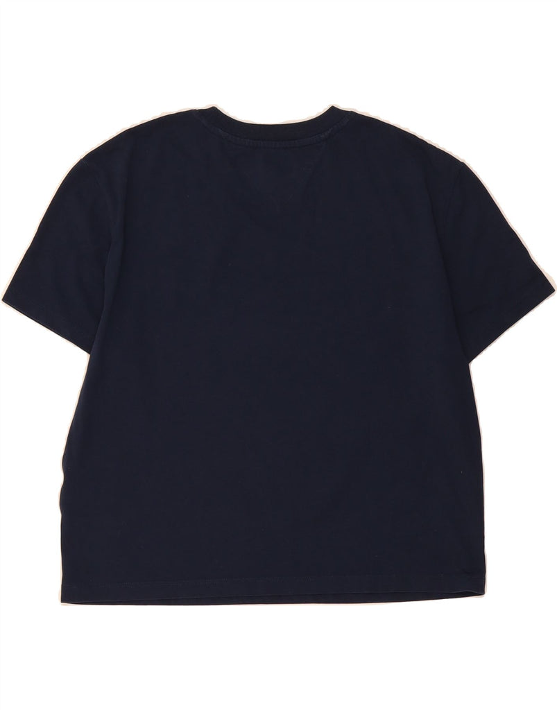 TOMMY HILFIGER Womens Crop T-Shirt Top UK 16 Large Navy Blue Vintage Tommy Hilfiger and Second-Hand Tommy Hilfiger from Messina Hembry 