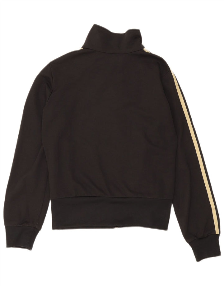 Adidas Womens Tracksuit Top Jacket UK 12 Medium Black Cotton