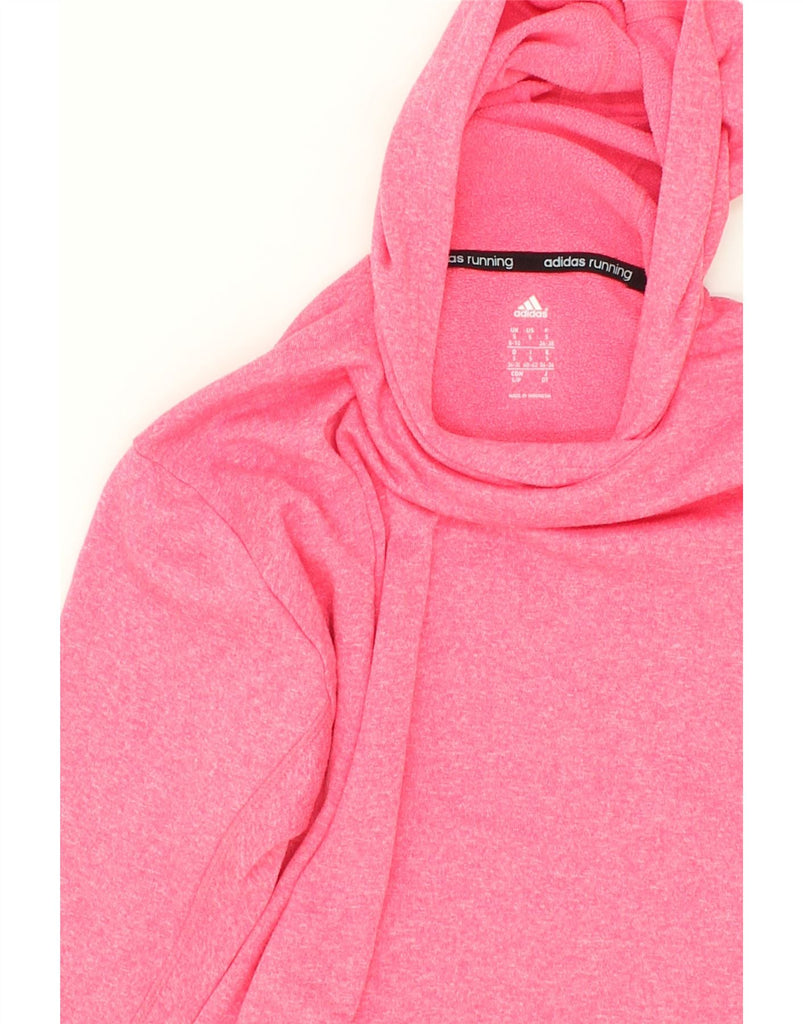 ADIDAS Womens Hoodie Jumper UK 8/10 Small Pink Flecked | Vintage Adidas | Thrift | Second-Hand Adidas | Used Clothing | Messina Hembry 