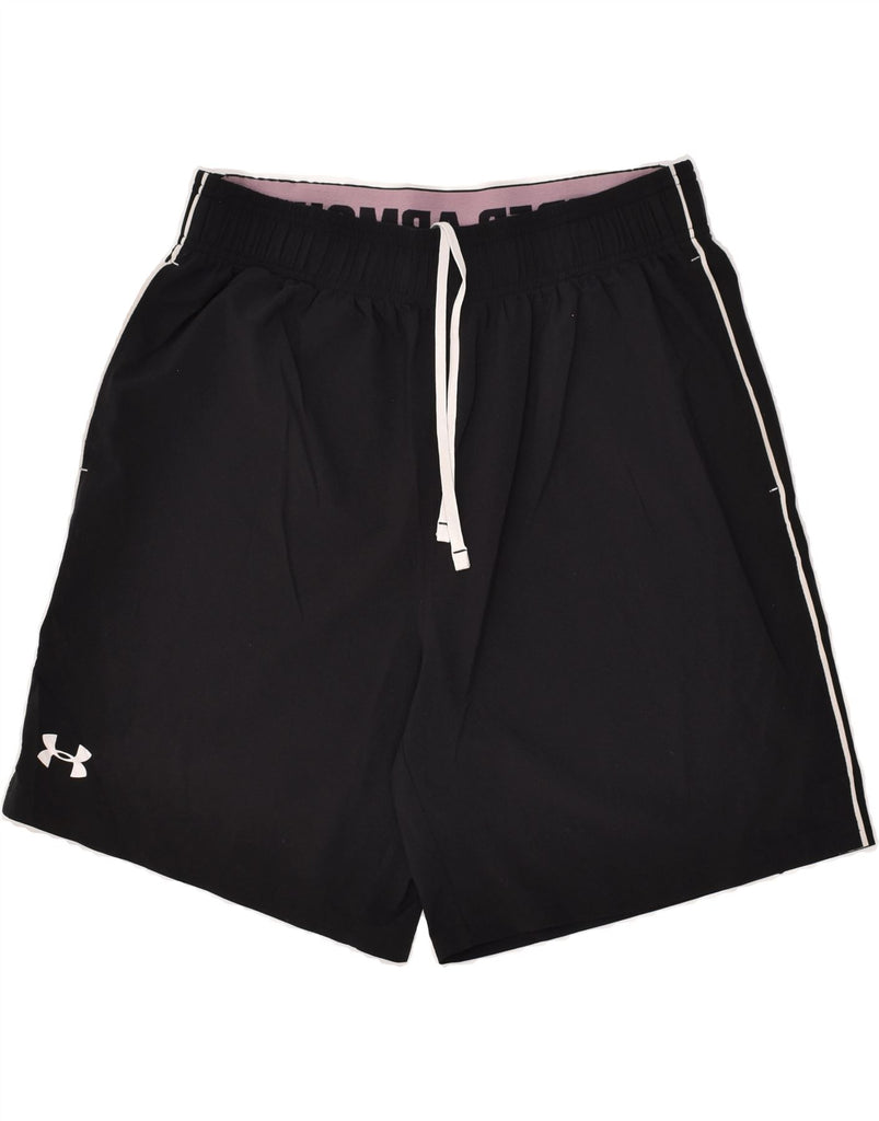 UNDER ARMOUR Womens Heat Gear Sport Shorts UK 14 Large Black | Vintage Under Armour | Thrift | Second-Hand Under Armour | Used Clothing | Messina Hembry 