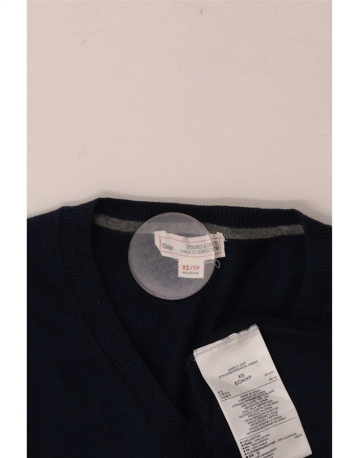 Gap Mens V-Neck Jumper Sweater XS Navy Blue Cotton