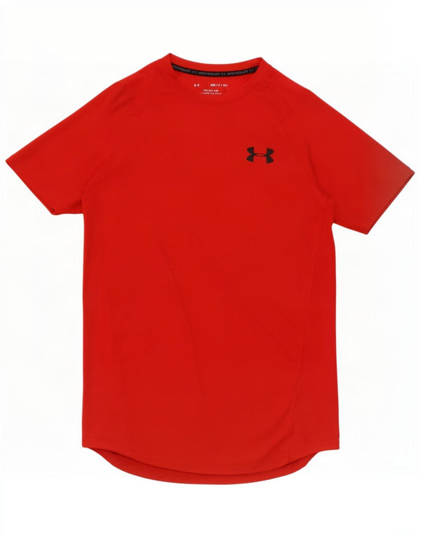 Under Armour Mens Heat Gear T-Shirt Top Small Red