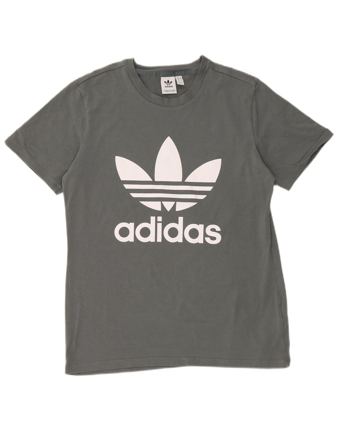 ADIDAS Womens Graphic T-Shirt Top UK 16 Large Grey Cotton