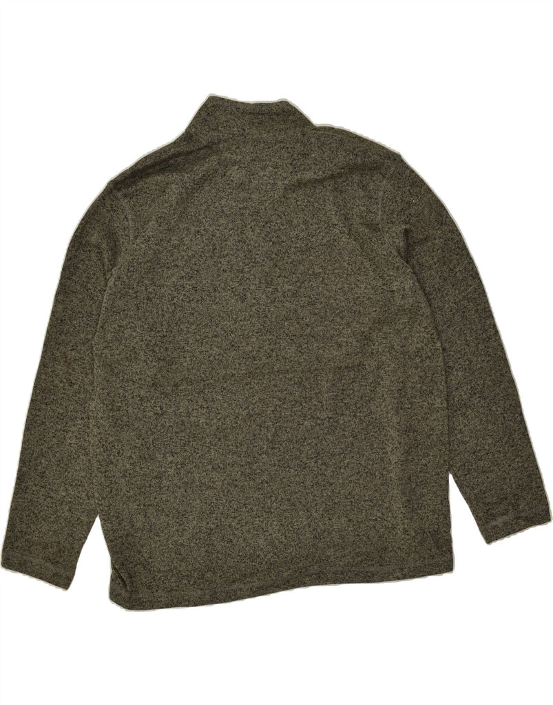 EDDIE BAUER Mens Zip Neck Jumper Sweater 2XL Grey Flecked Polyester | Vintage Eddie Bauer | Thrift | Second-Hand Eddie Bauer | Used Clothing | Messina Hembry 