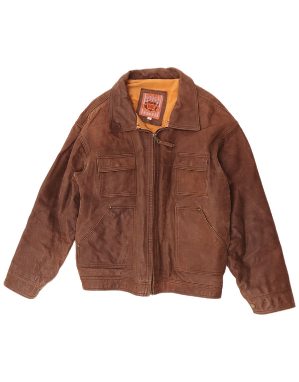Vintage Mens Leather Jacket UK 40 Large Brown