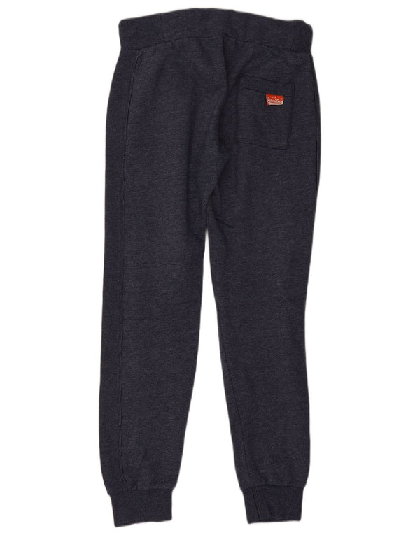 Superdry Mens Slim Fit Tracksuit Trousers Joggers Small  Navy Blue Cotton