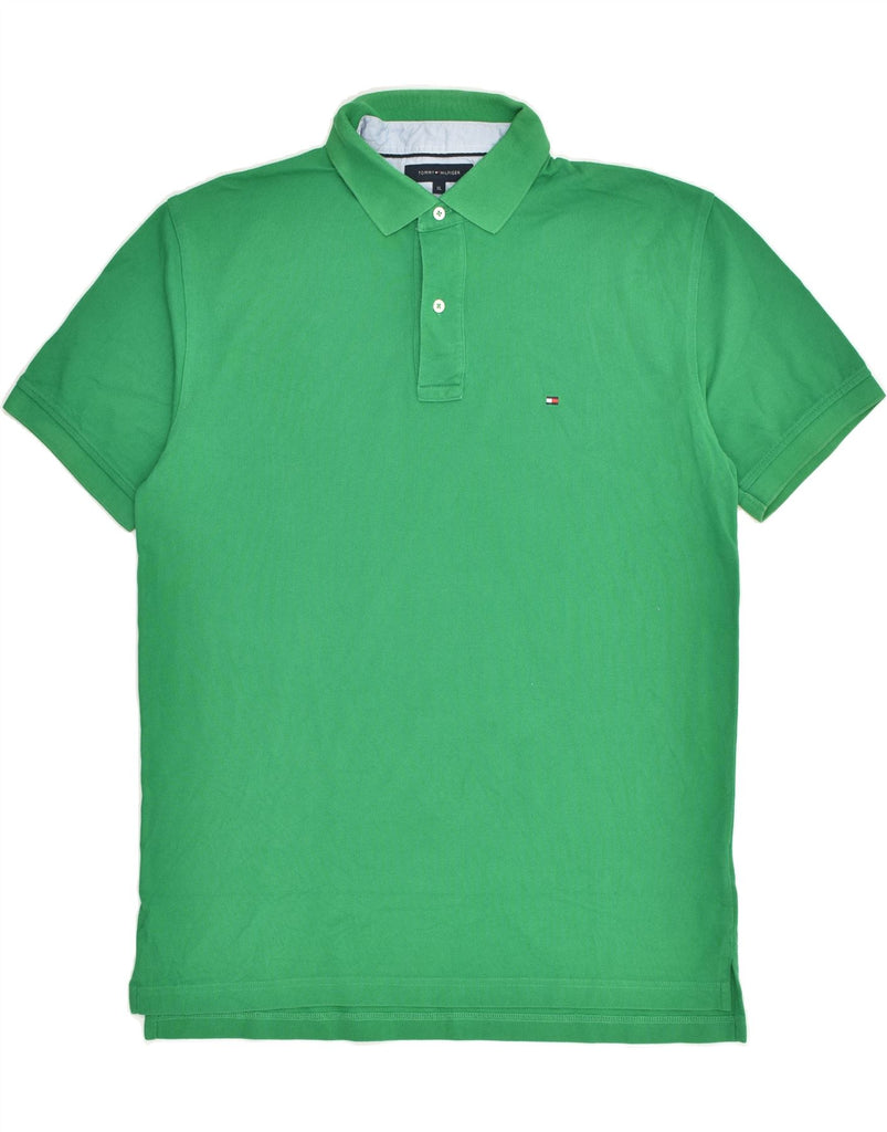 TOMMY HILFIGER Mens Polo Shirt XL Green Cotton | Vintage Tommy Hilfiger | Thrift | Second-Hand Tommy Hilfiger | Used Clothing | Messina Hembry 