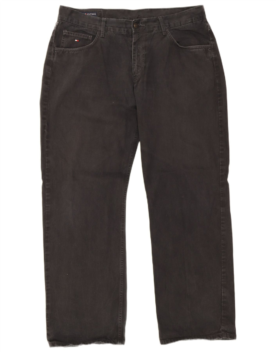 Tommy Hilfiger Mens Straight Jeans W38 L32 Black Cotton