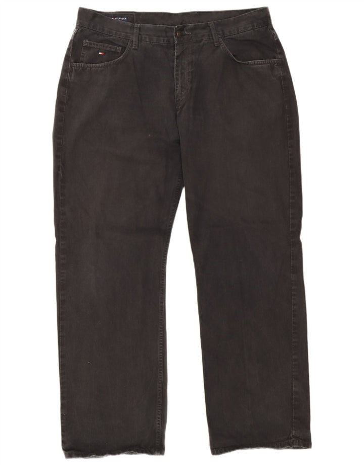 Tommy Hilfiger Mens Straight Jeans W38 L32 Black Cotton