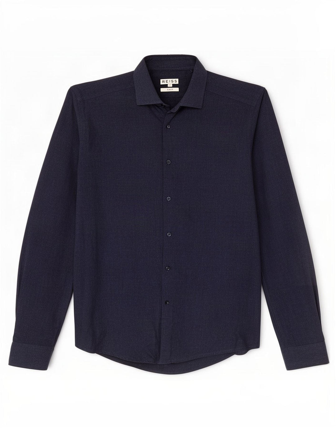Reiss Mens Slim Fit Shirt Small Navy Blue Cotton