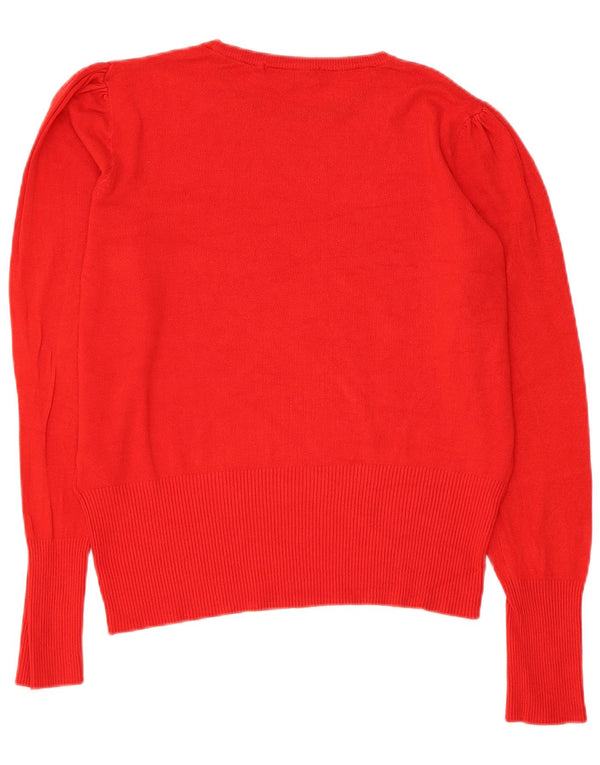 Marks & Spencer Womens Crew Neck Jumper Sweater UK 14 Large Red Viscose